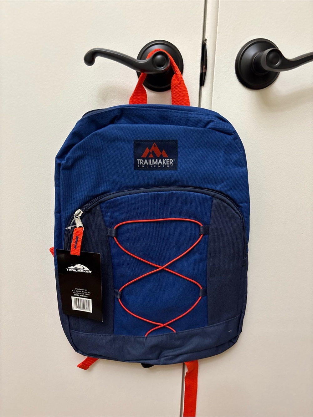 Trailmaker Backpack Blue Orange Lightweight 17 inch Bungee design School New